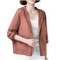 thumbnail image 1 of aidice Summer Womens Cardigans Lightweight Thin Zipper Hooded Long Sleeve Loose Sun Protection Jackets, 1 of 6