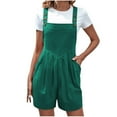 thumbnail image 1 of aidice Summer Womens Overalls Casual Adjustable Strap Button Ruched Loose Shorts Jumpsuits with Pockets, 1 of 6