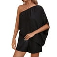 thumbnail image 1 of aidice Summer Womens Rompers Casual off Shoulder Half Sleeve Loose Elastic Waisted Vacation Jumpsuits, 1 of 6
