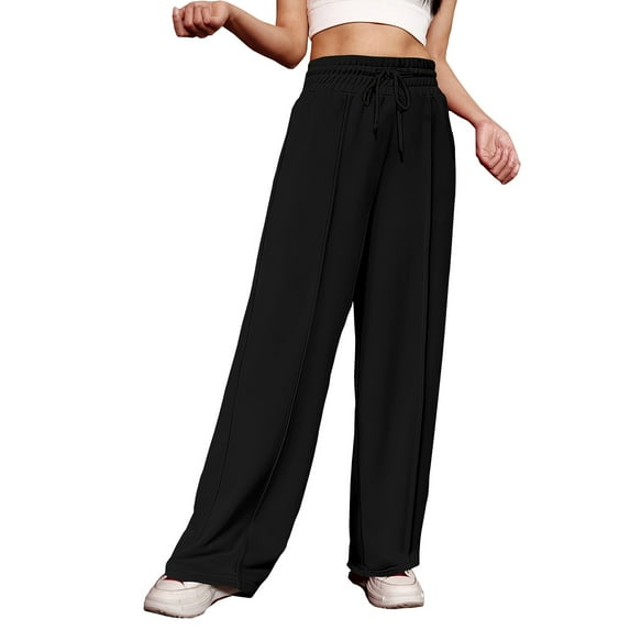 aidice Sweatpants for Women Elastic High Waisted Straight Leg Casual Loose Pants Joggers Trousers