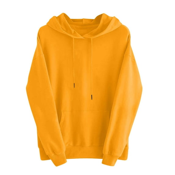aidice Sweatshirts for Women Casual Hooded Drawstring Long Sleeve Pullover Loose Comfy Solid Color Shirts