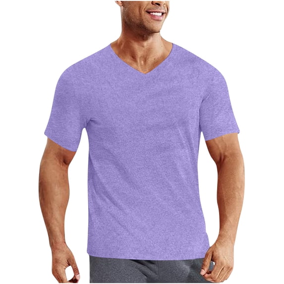 aidice T Shirts for Men V Neck Loose Short Sleeve Casual Comfy Shirts Athletic Workout Blouses Tops