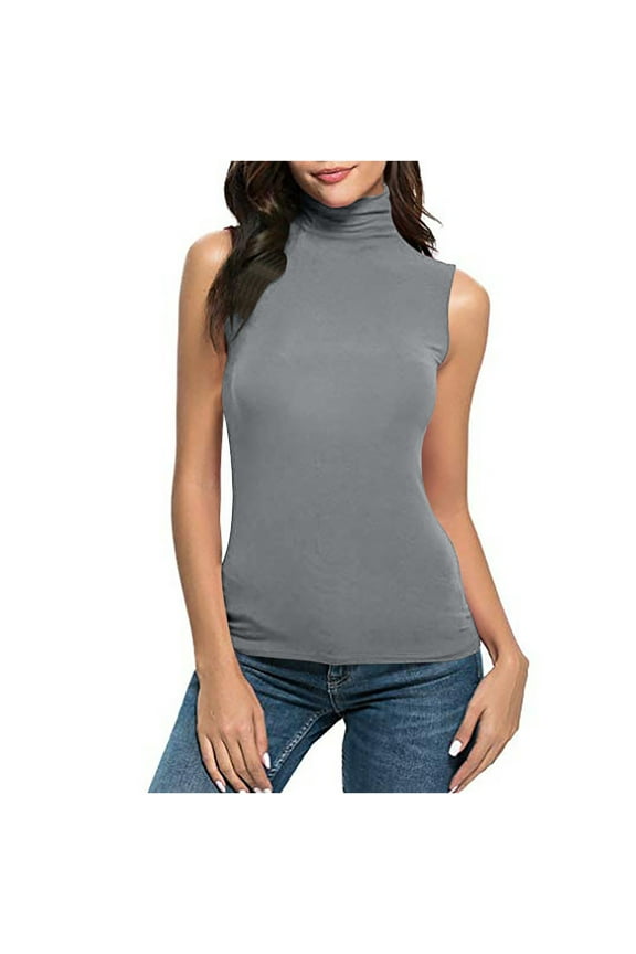 Tank Tops for Women High Neck Sleeveless Slim Fitted Tanks Summer Trendy Women's Undershirts