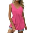 thumbnail image 1 of aidice Tank Tops for Women Summer V Neck Sleeveless Tunic Tops Casual Comfy Solid Color Peplum T Shirts, 1 of 9