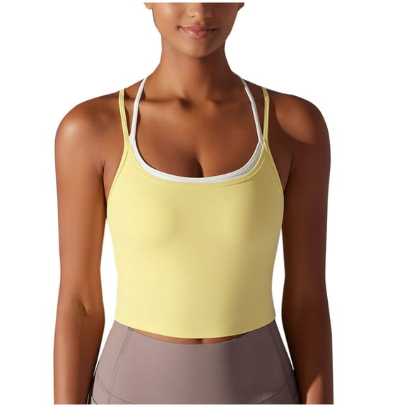 aidice Tank Tops with Built in Bra for Women Sleeveless Spaghetti Strap Strechy Top Yoga Workout Gym Tanks