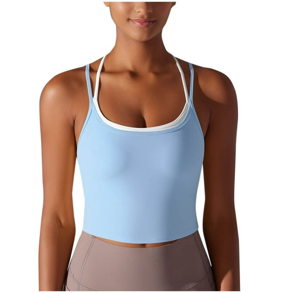 aidice Tank Tops with Built in Bra for Women Sleeveless Spaghetti Strap Strechy Top Yoga Workout Gym Tanks