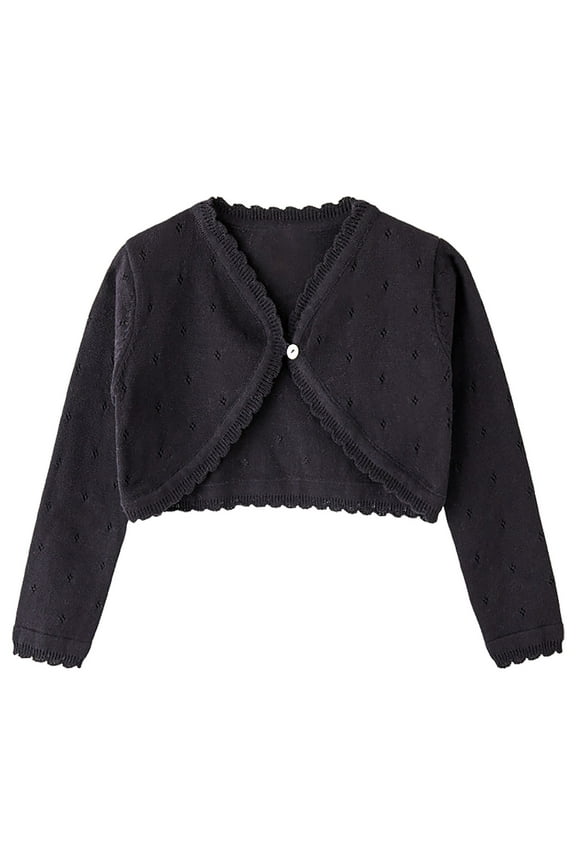 Toddle Clothes Cropped Cardigans Knit Cotton Comfy V Neck Ruffle Dress Cover up Fall Girl Jackets