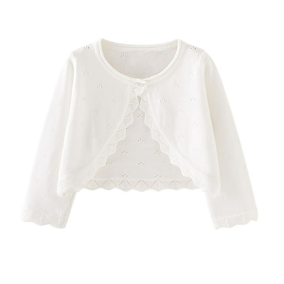 aidice Toddle Clothes Knit Cotton Round Neck Button Long Sleeve Comfy Dress Cover up Cropped Cardigans