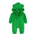 thumbnail image 1 of aidice Toddler Baby Clothes Newborn Hooded Zipper Infant Onesie Solid Color Unisex Winter Warm Rompers, 1 of 8