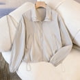 thumbnail image 1 of aidice Tops for Women Sun Protection Long Sleeve Lapel Neck Zipper Shirts Loose Casual Jackets with Pockets, 1 of 9