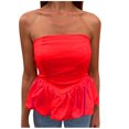 thumbnail image 1 of aidice Tube Tops for Women Strapless Sleeveless Chest Warpped Tanks Summer Casual Club Wear Women's Top, 1 of 7