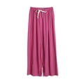 thumbnail image 1 of aidice Wide Leg Pants for Women Casual Loose Comfy Elastic High Waisted Ruched Lounge Pants Homewear, 1 of 3