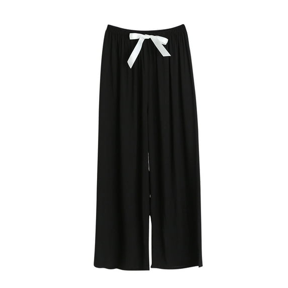 aidice Wide Leg Pants for Women Casual Loose Comfy Elastic High Waisted Ruched Lounge Pants Homewear