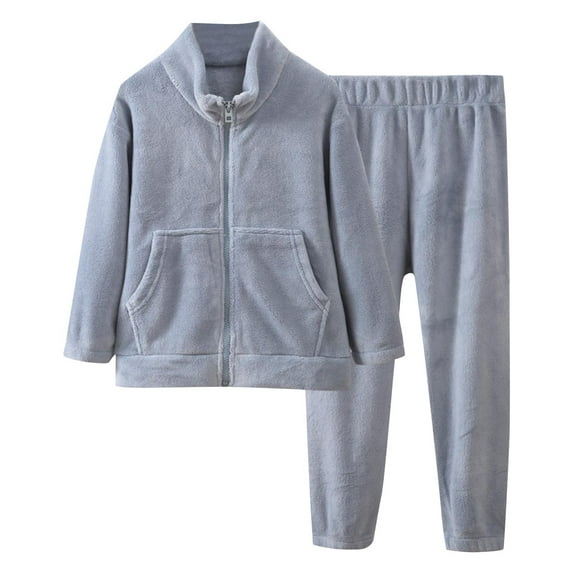 aidice Winter Baby Clothes Unisex High Neck Zipper Long Sleeve Jackets Elastic Waisted Pants Fleece Warm Sets