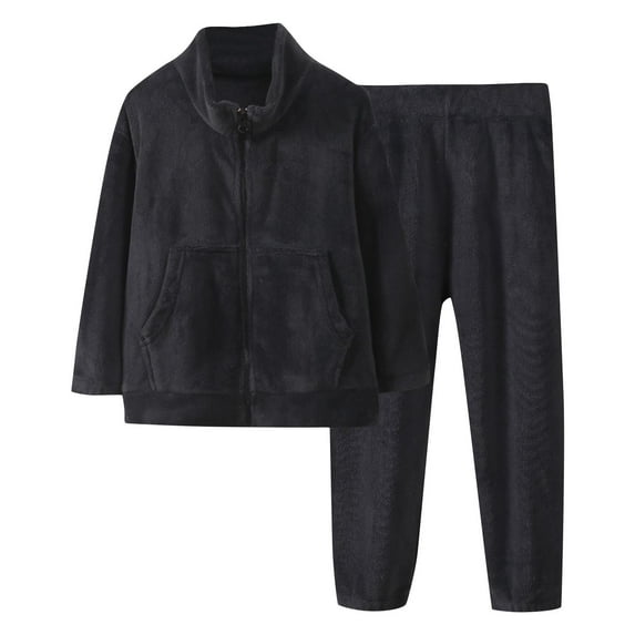 aidice Winter Baby Clothes Unisex High Neck Zipper Long Sleeve Jackets Elastic Waisted Pants Fleece Warm Sets