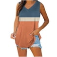 thumbnail image 1 of aidice Women's Cotton Tank Tops Sleeveless V Neck Tops Loose Comfy Summer Casual Daily Tanks Color Blocked, 1 of 7