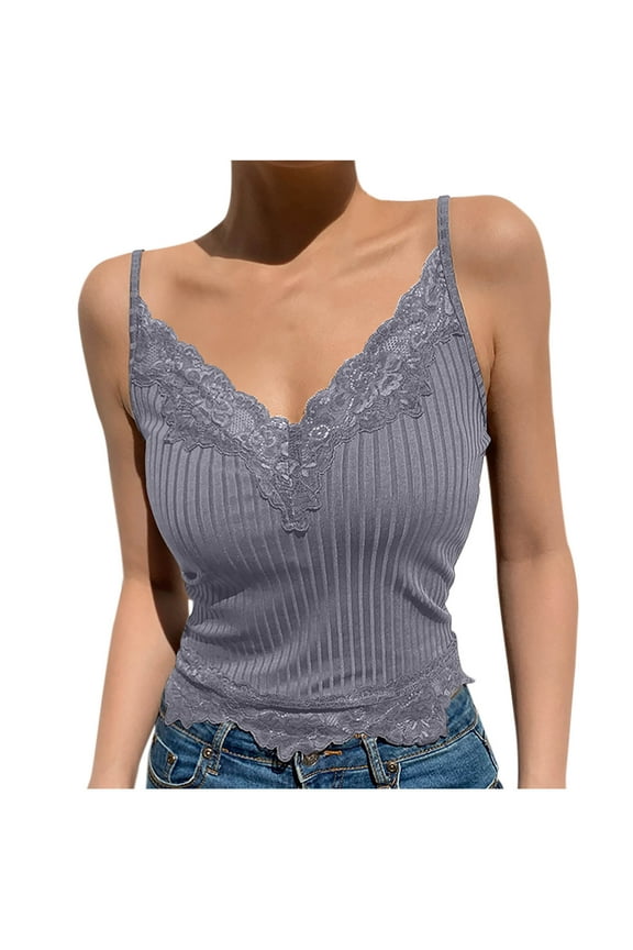 Womens Bras Wirefree Lace Support Comfy Spaghetti Strap Tank Tops Sleepwear V Neck Everyday Bras