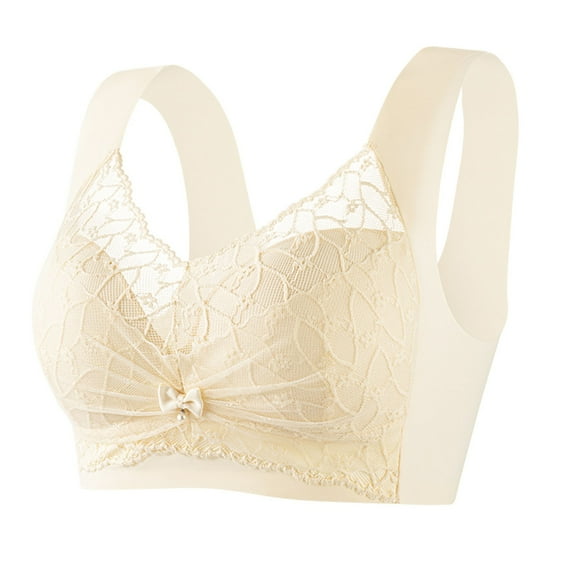 aidice Womens Bras Wirefree Smoothing Wide Strap Support Breathable Comfy Lace V Neck Everyday Bras