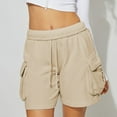 thumbnail image 1 of aidice Womens Cargo Shorts Loose Fitting Drawstring Elastic Waisted Summer Casual Stretchy Cargo Shorts with Multi Pockets, 1 of 6