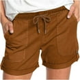 thumbnail image 1 of aidice Womens Cargo Shorts Summer Casual Hiking Shorts for Women with Pockets Drawstring Elastic Waisted Outdoor Shorts, 1 of 5