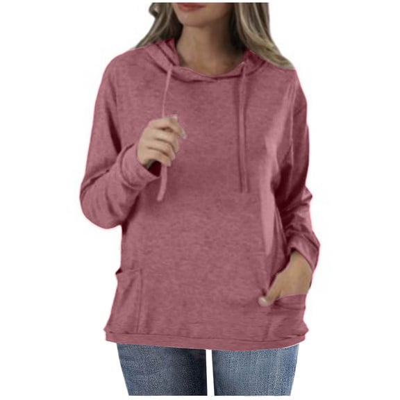 aidice Womens Hoodies Sweatshirts Drawstring Long Sleeve Shirts casual Comfy Homewear Blouses Tops with Pockets