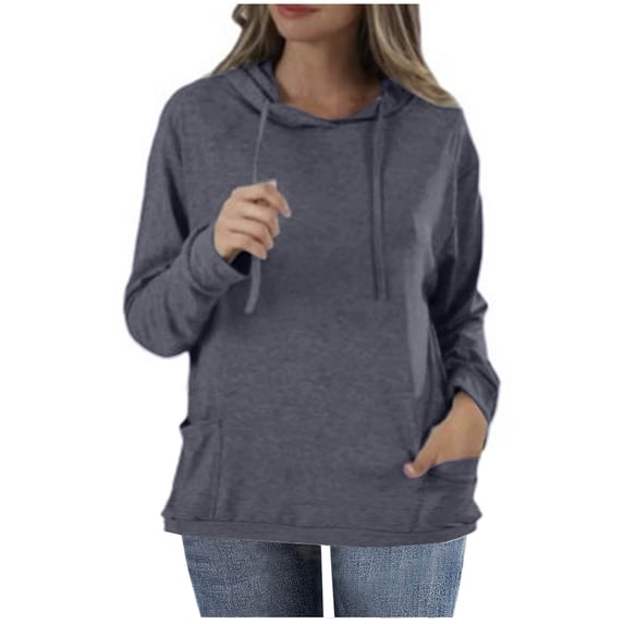 aidice Womens Hoodies Sweatshirts Drawstring Long Sleeve Shirts casual Comfy Homewear Blouses Tops with Pockets