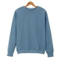 thumbnail image 1 of aidice Womens Long Sleeve Tops Round Neck Loose Hoodless Shirts Casual Comfy Solid Color Sweatshirts, 1 of 6