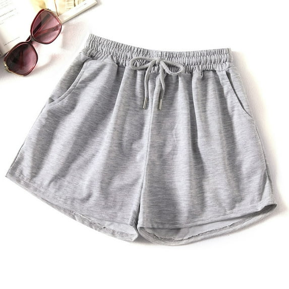 aidice Womens Shorts Casual Shorts for Women Drawstring Elastic Waisted Shorts for Women Solid Color