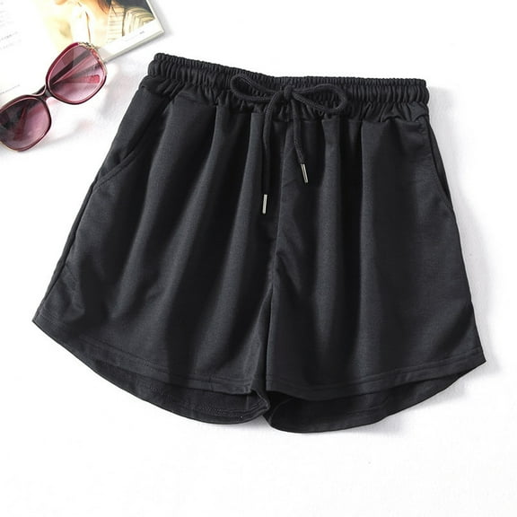 aidice Womens Shorts Casual Shorts for Women Drawstring Elastic Waisted Shorts for Women Solid Color