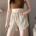 thumbnail image 1 of aidice Womens Shorts Drawstring Elastic Waisted Shorts for Women Solid Color Shorts for Women Fashion Shorts, 1 of 4