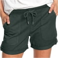 thumbnail image 1 of aidice Womens Shorts Summer Casual Drawstring Elastic Waisted Fold over Loose Shorts with Pockets, 1 of 6
