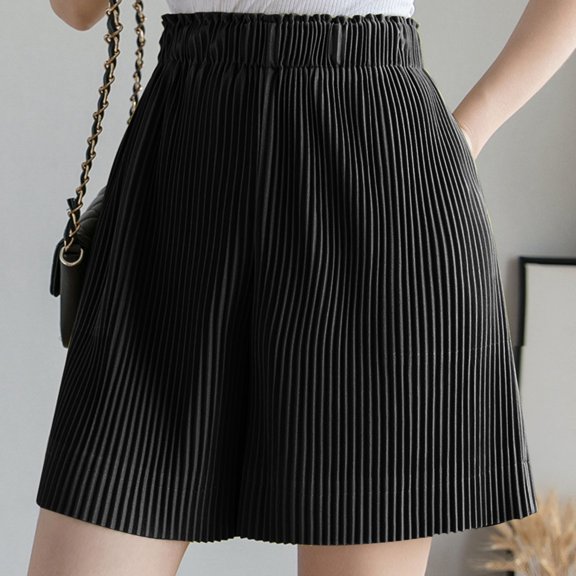 aidice Womens Summer Shorts Elastic High Waisted Trendy Casual Solid Shorts Comfy Soft Shorts Loungerwear Homewear