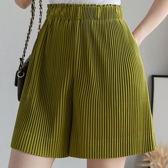 aidice Womens Summer Shorts Elastic High Waisted Trendy Casual Solid Shorts Comfy Soft Shorts Loungerwear Homewear