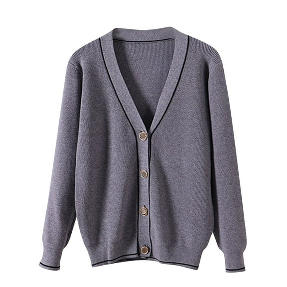 aidice Womens Sweaters Casual V Neck Button up Long Sleeve Loose Tops Comfy Fall Winter Cardigans