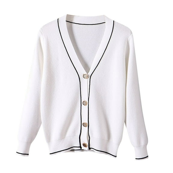 aidice Womens Sweaters Casual V Neck Button up Long Sleeve Loose Tops Comfy Fall Winter Cardigans