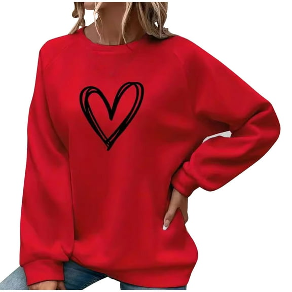 aidice Womens Sweatshirts Round Neck Long Sleeve Loose Pullover Casual Comfy Fall Winter Blouses Tops