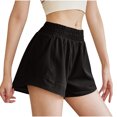 thumbnail image 1 of aidice Workout Shorts for Women Elastic Waisted Loose Ruched Daily Running Athletic Shorts with Pockets, 1 of 9