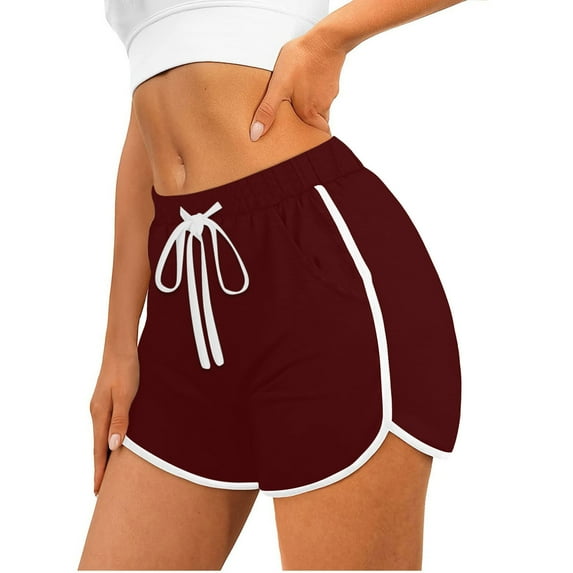 aidice Workout Shorts for Women Summer Drawstring Elastic Waisted Fitting Athletic Shorts with Pockets