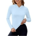 thumbnail image 1 of aidice Workout Tops for Women Athletic Long Sleeve Hooded Fitting Side Split Solid Color Gym Shirts, 1 of 3