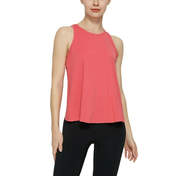 aidice Workout Tops for Women Athletic Round Neck Sleeveless Loose Running Tees Comfy Activewear Summer Tops