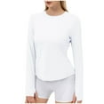 thumbnail image 1 of aidice Workout Tops for Women Running Crewneck Long Sleeve Fitting Shirts Breathable Athletic Gym Tops, 1 of 9