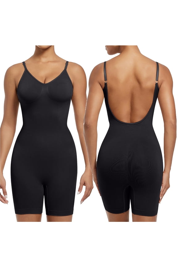 Yoga Bodysuits for Women Summer V Neck Adjustable Strap Backless Tight Stretch Workout Jumpsuits