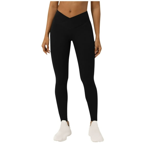 aidice Yoga Leggings for Women Workout Breathable Butt Lifting Crisscross Mid Waisted Gym Athletic Pants