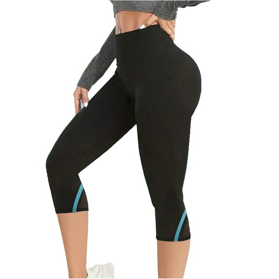 aidice Yoga Pants for Women Summer Butt Lifting Skinny Athletic High Waisted Capri Pants Activewear