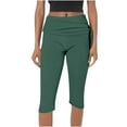 thumbnail image 1 of aidice Yoga Pants for Women Summer High Waisted Belt Slim Fitting Cropped Workout Athletic Capri Pants, 1 of 4