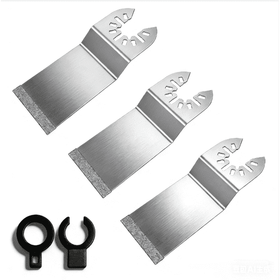 OKYMOTOR 3Pcs Diamond Oscillating Multi Tool Blades Universal Fit Grout Removal Blades for Bathroom Renovations & DIY Projects