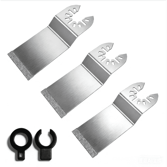 OKYMOTOR 3Pcs Diamond Oscillating Multi Tool Blades Universal Fit Grout Removal Blades for Bathroom Renovations & DIY Projects