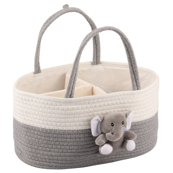 aijun Diaper Caddy Organizer Generous Appearance Soft Baby Diaper Caddy Organizer for Home Nursery Bedroom Living Room ( Gray )