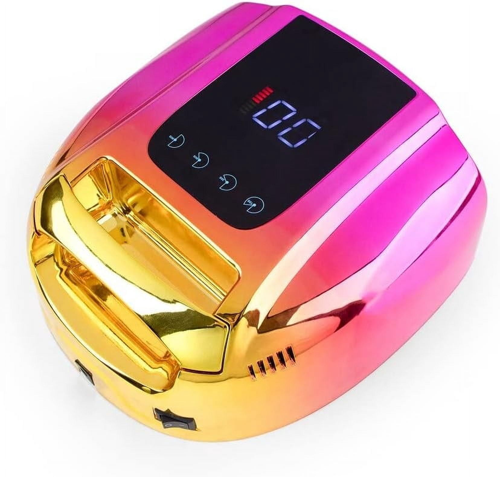 ail Dryers 84W Rechargeable Nail Lamp with Handle Cordless Gel Polish Manicure Light LED Lamp for Nails Wireless Nail UV LED Lamp Nail lamp (Color : Normal Blue Plugs Type : AU) (Gradient Yellow US)
