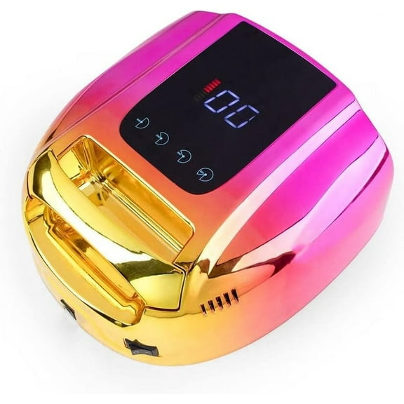 ail Dryers 84W Rechargeable Nail Lamp with Handle Cordless Gel Polish Manicure Light LED Lamp for Nails Wireless Nail UV LED Lamp Nail lamp (Color : Normal Blue Plugs Type : AU) (Gradient Yellow US)